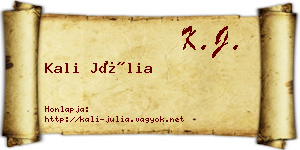 Kali Júlia névjegykártya